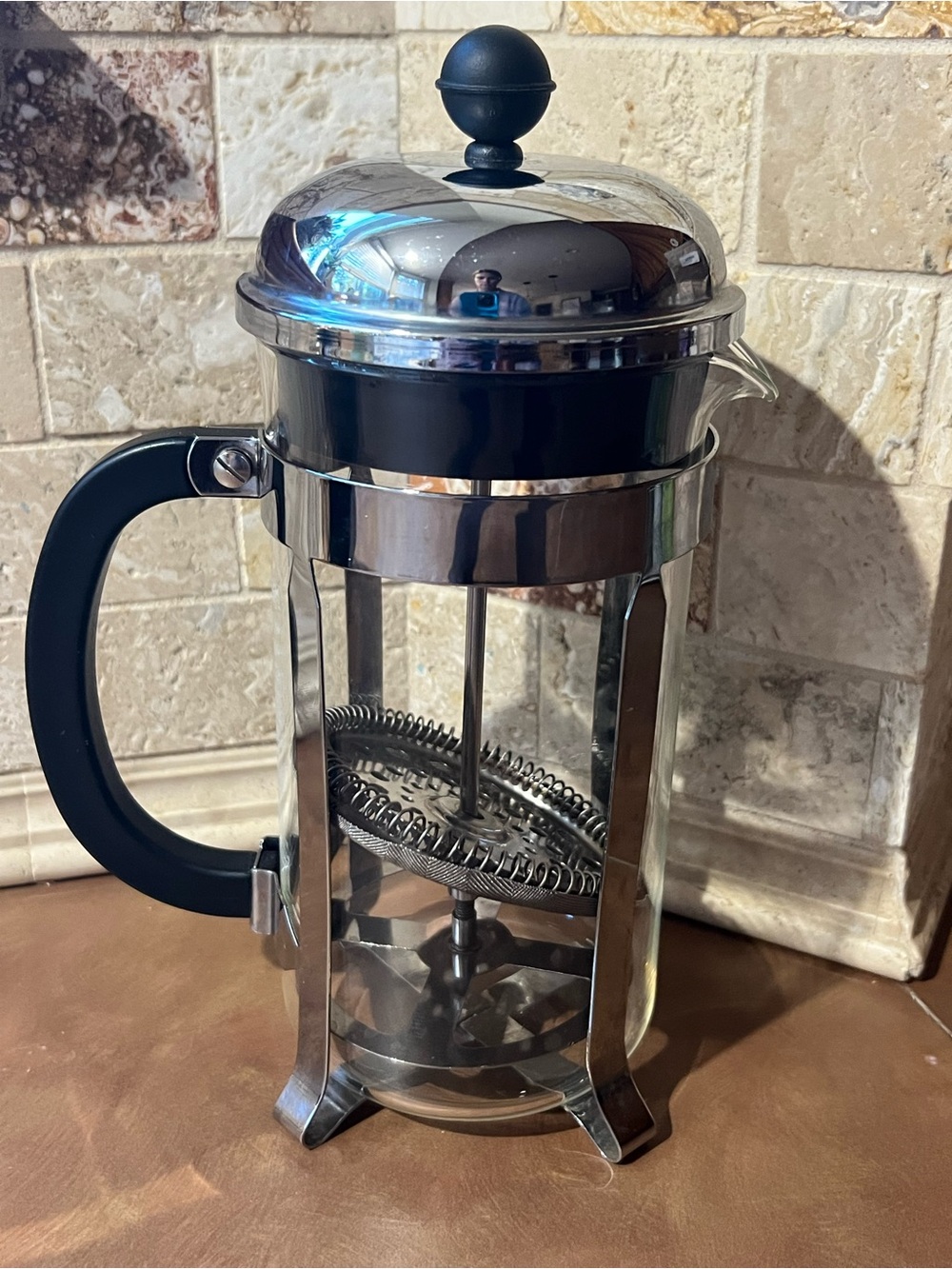 Bodum 32 Ounce Chrome & Glass Coffee Press, Good Condition